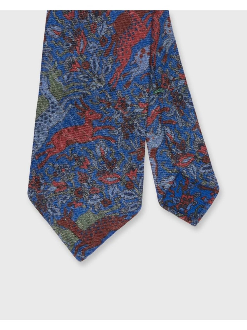 Sid Mashburn Wool Print Tie NWT Blue Antelope Scene Made in Italy